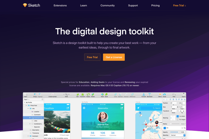 Sketch website preview